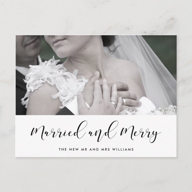 Cartão Postal Elegante Casado e casal Natal (Frente)