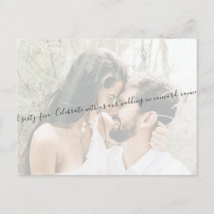 Cartão Postal Elegante Casal Foto Save our Date Sage Casamento