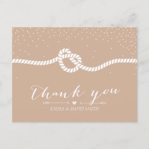 Cartão Postal Elegante Casando de Pontos de Confetti Obrigado