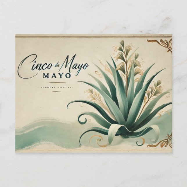 Cartão Postal elegante Cinco de Mayo (Frente)