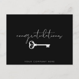 Cartão Postal Elegante Congrats Casa Nova Imóveis Preto