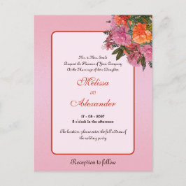 Cartão Postal Elegante cor-de-rosa floral simples