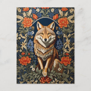 Cartão Postal Elegante Coyote William Morris Inspirado