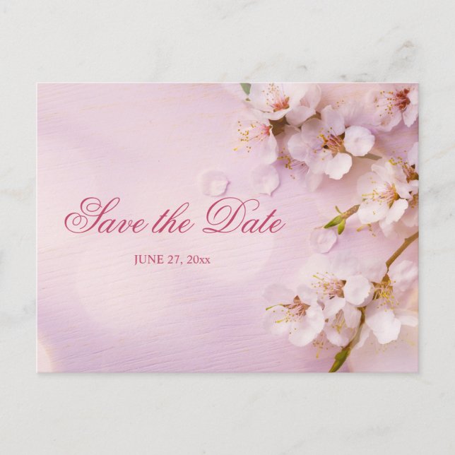 Cartão Postal Elegante de Save The Date de Flor de (Frente)