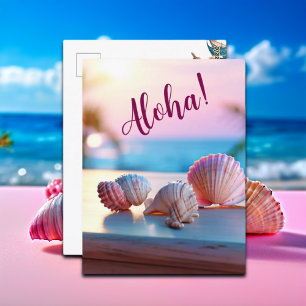 Cartão Postal Elegante de Verão Personalizado
