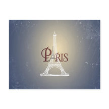 Elegante Design Azul Vintage Torre Eiffel Paris