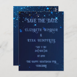 Cartão Postal Elegante Design de Sparkle Verde para Casamento