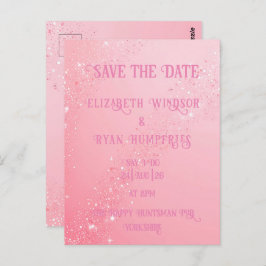 Cartão Postal Elegante Design de Sparkle Verde para Casamento