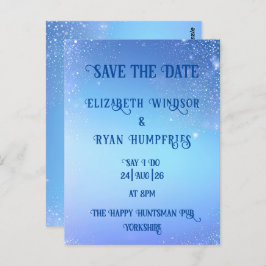 Cartão Postal Elegante Design de Sparkle Verde para Casamento