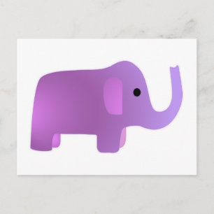 Cartão Postal Elegante Elefante Rosa