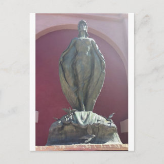 Cartão Postal Elegante Estátua de Bronze de Mulher
