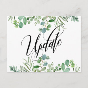 Cartão Postal Elegante Eucalyptus Adiou Aviso de Atualização d