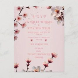 Cartão Postal Elegante Floral Blossom Invitation Design S