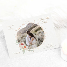 Cartão Postal elegante floral de jardim de verão guarde a data