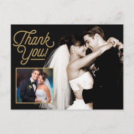 Cartão Postal Elegante Foto de Agradecimento Casamento