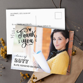 Cartão Postal Elegante Foto de Coração com Letra de Forma Agrade