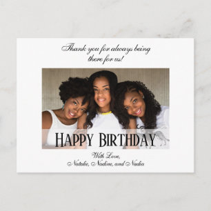 Cartão Postal Elegante Foto Personalizada Feliz Aniversário
