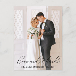 Cartão Postal Elegante Fotografia de Casamento Caligrafia Amor A