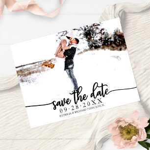 Cartão Postal Elegante Fotografia de Casamento com Caligrafia pa