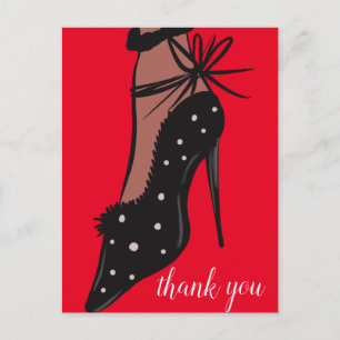 Cartão Postal Elegante Heel Beauty Fashionista Blogger Red