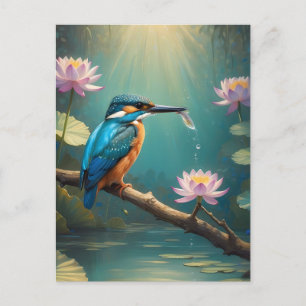 Cartão Postal Elegante Kingfisher Bird
