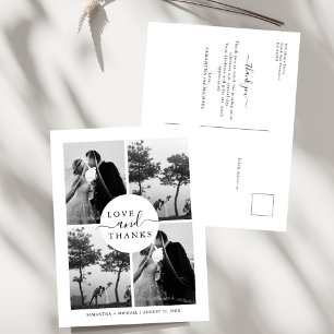 Cartão Postal Elegante Minimalista 4 Fotos Agradecimento de Casa