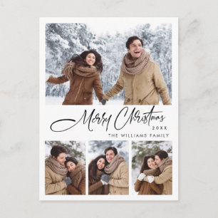 Cartão Postal Elegante Mínimo Feliz Natal Férias 4 Foto
