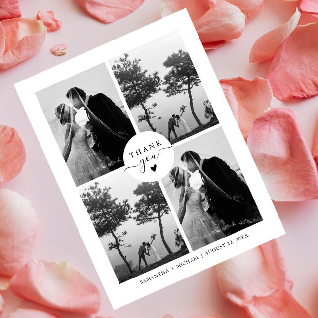 Cartão Postal Elegante Mínimo Quatro Fotografias, Obrigado (Criador carregado)