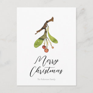Cartão Postal Elegante Mistletoe Christmas