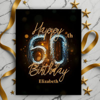 Elegante Mosaico Dourado Tendencial em Aniversário