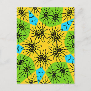 Cartão Postal Elegante Motivo Tradicional de Aranha com Influênc