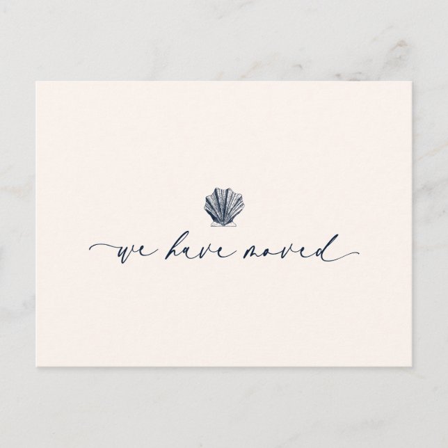 Cartão Postal Elegante, Movemos Script Manuscrito | Azul (Frente)