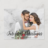Elegante Nossa Primeira Foto De Casamento De Natal