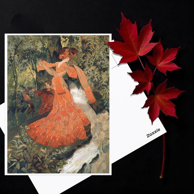 Cartão Postal Elegante perto de um Primavera, Vintage (Criador carregado)