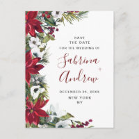 Elegante Poinsétia Vermelha de Pinheiro Casamento
