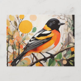 Cartão Postal Elegante Primavera Bird Baltimore Oriole