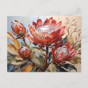 Cartão Postal Elegante Protea Art Graceful Floral Design