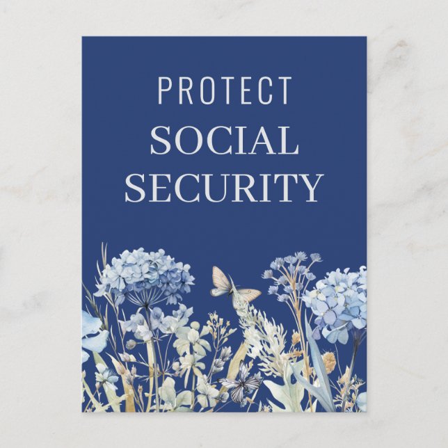 Cartão Postal Elegante Proteja Política de Segurança Social (Frente)