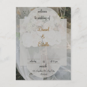 Cartão Postal elegante recepção de casamento personalizada