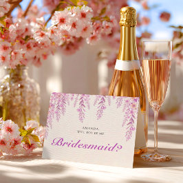 Cartão Postal Elegante Rosa Suave Lavanda Casamento Damas de Hon
