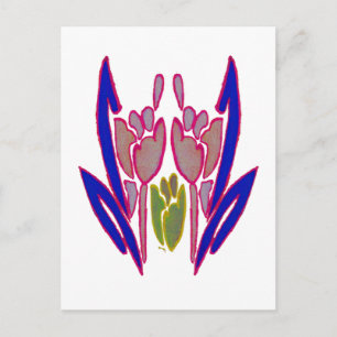 Cartão Postal Elegante Rosa Watercolor Art Impressão