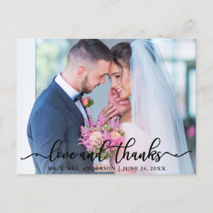Cartão Postal Elegante Roteiro de Amor e Agradecimento Foto de C