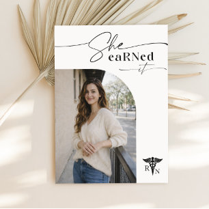 Cartão Postal Elegante Roteiro de Foto de Agradecimento de Gradu