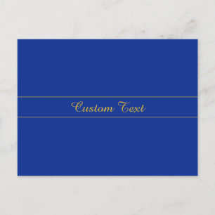 Cartão Postal Elegante Roteiro Dourado em Fundo Azul Marinho