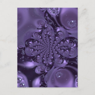 Cartão Postal Elegante Roxo Real Líquido Brilho