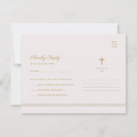 Elegante RSVP de Batismo Religioso & Crisma em Our