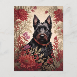 Cartão Postal Elegante Scottish Terrier Dog Portrait