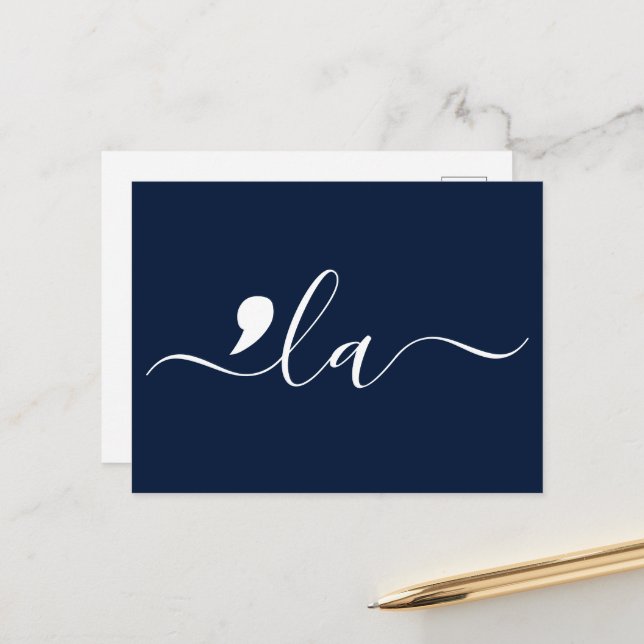 Cartão Postal Elegante Script Kamala Harris para Presidente (Frente/Verso In Situ)