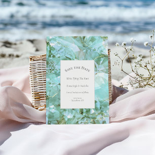 Cartão Postal Elegante Sea Glass Crystal Salve a data