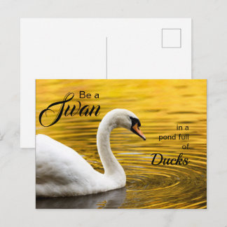 Cartão Postal Elegante Seja um inspirador de tipografia Swan